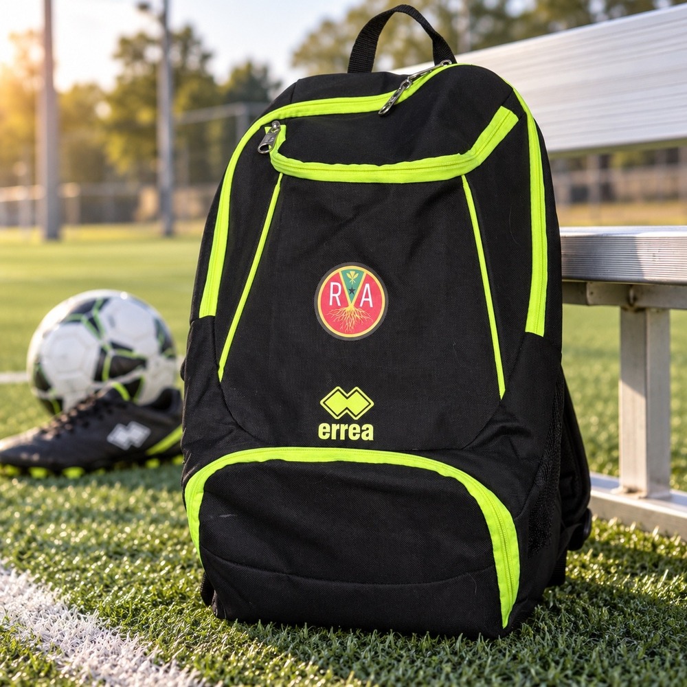 Errea Backpack Unisex Large Black Neon Green Excellent Soccer Sport Bag